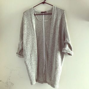 Wool Grey Open Slouchy Cardigan